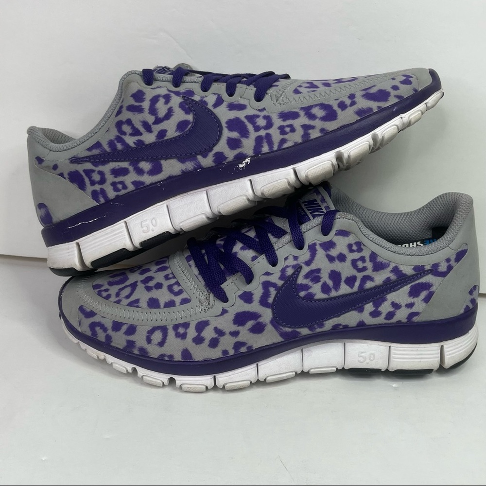 Nike Free 5.0 V4 Running Shoes Athletic Cheetah Print 511281-050 Women Size 8.5